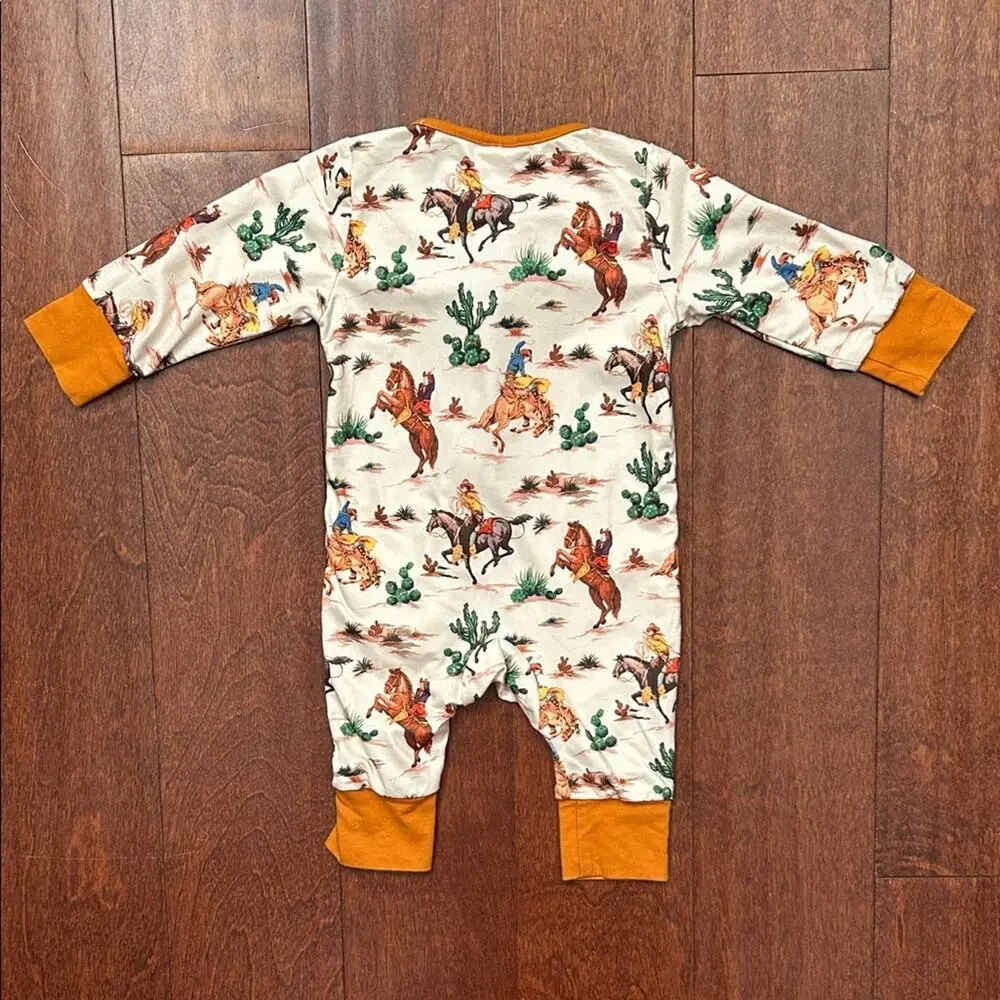Baby’s Western Adventure Jumpsuit PJs, Size 3-6 Months